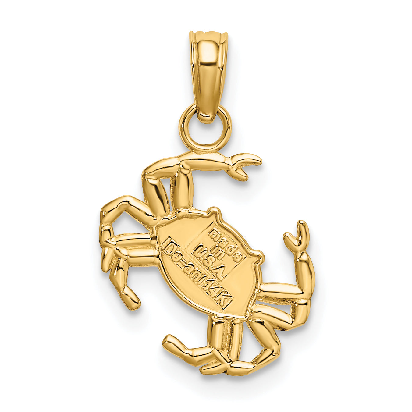 14K Gelbgold Poliert Krabbe Charm