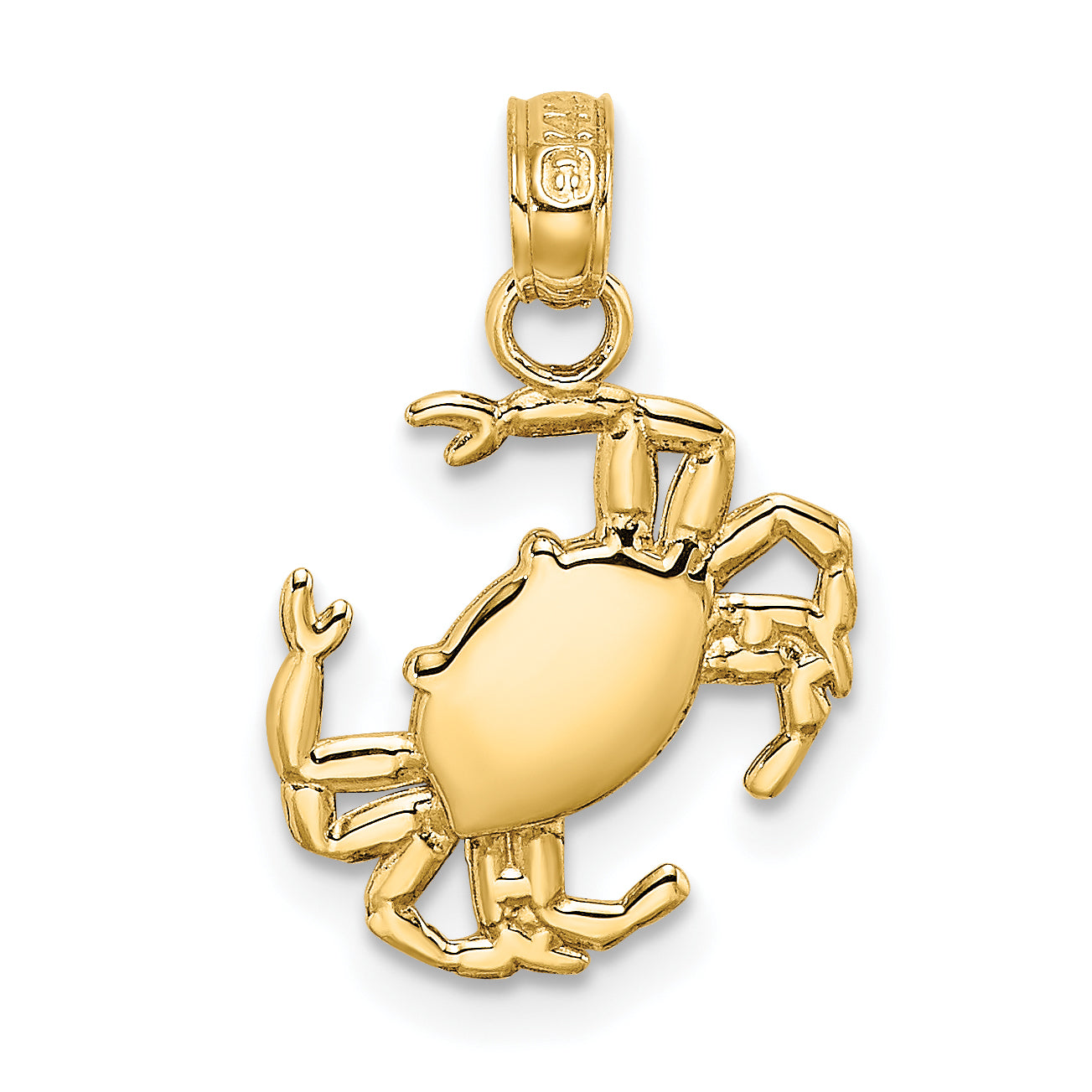 14K Gelbgold Poliert Krabbe Charm