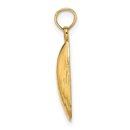 14K Gelbgold Poliert Mussel Muschel Charm
