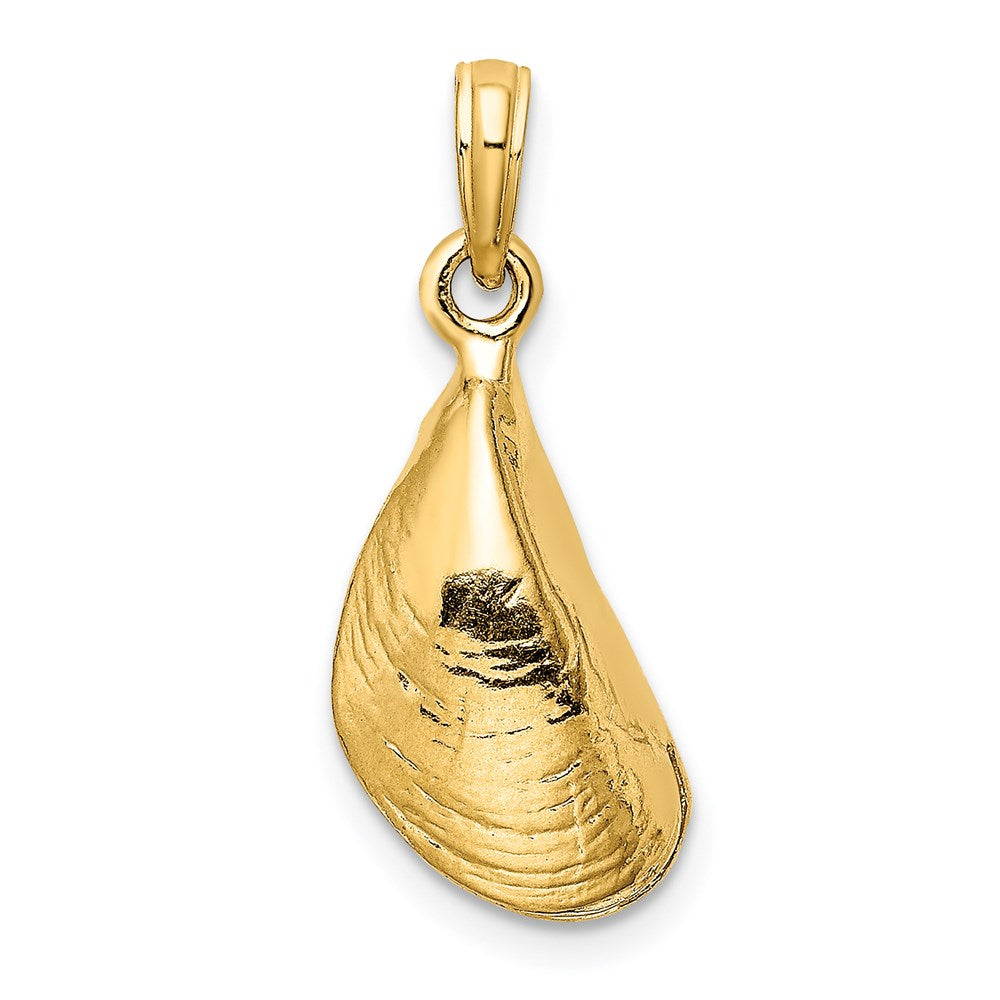 14K Gelbgold 3-D Poliert Muschelschale Charm