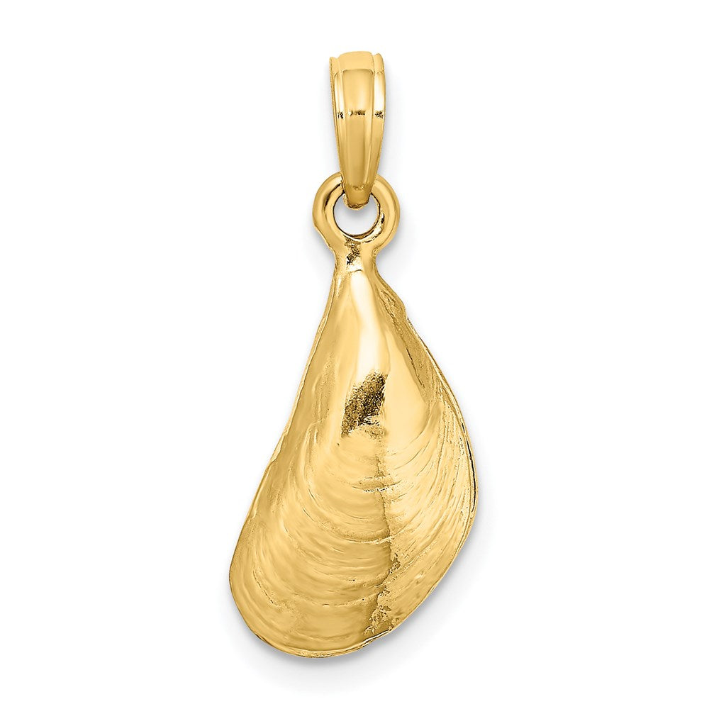 14K Gelbgold 3-D Poliert Muschelschale Charm