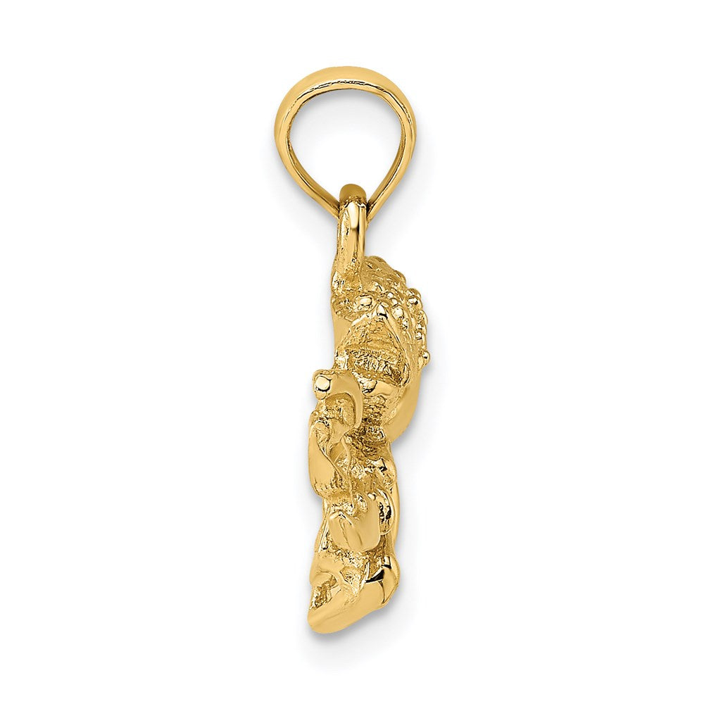 14K Gelbgold Charm Krebs, texturiert