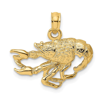 14K Gelbgold Charm Krebs, texturiert