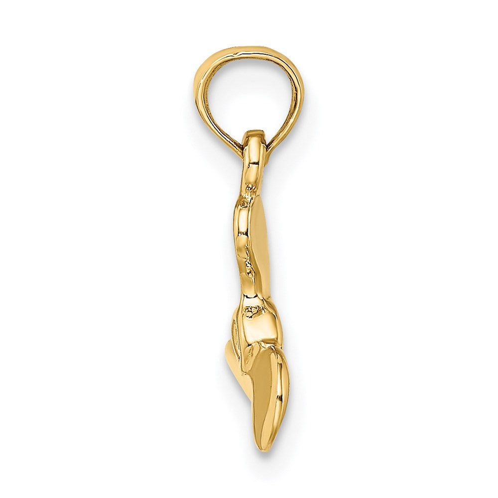 14K Gelbgold 3-d Poliert Mini Drei Blade Propeller Charm