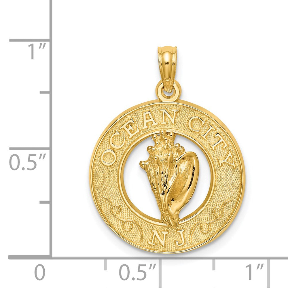 14K Gelbgold OCEAN CITY NJ mit Muschel-Charm