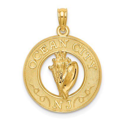 14K Gelbgold OCEAN CITY NJ mit Muschel-Charm