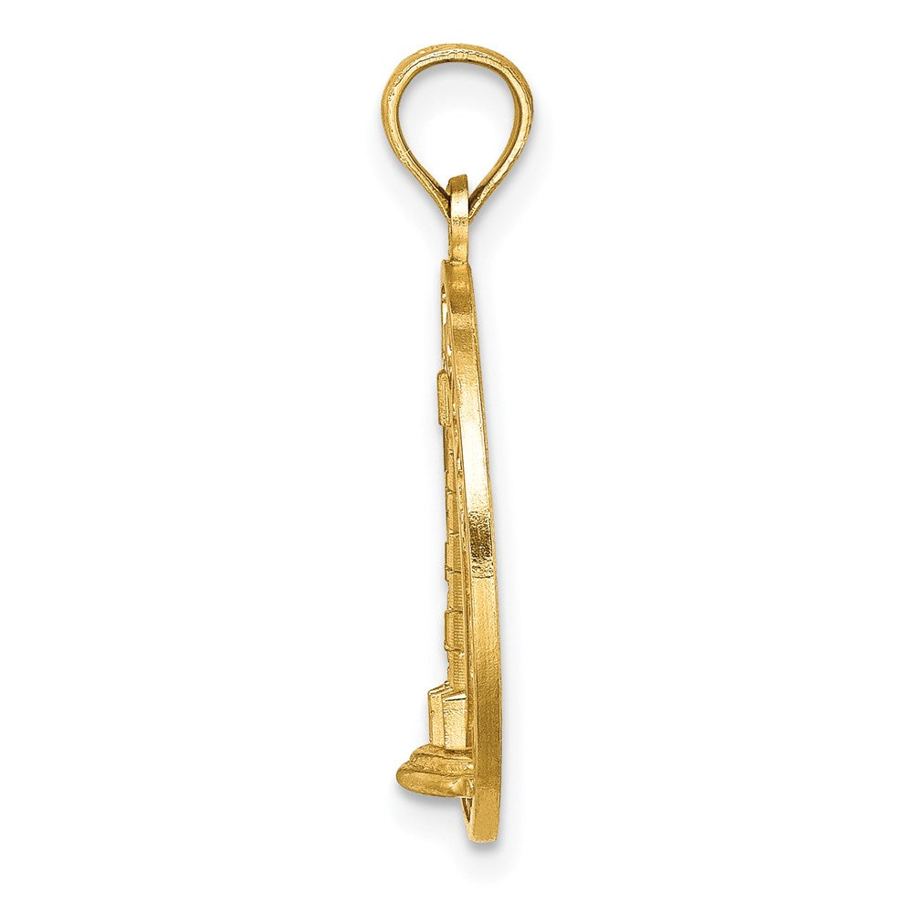 14K Gelbgold Charm "OCEAN CITY" mit Leuchtturm