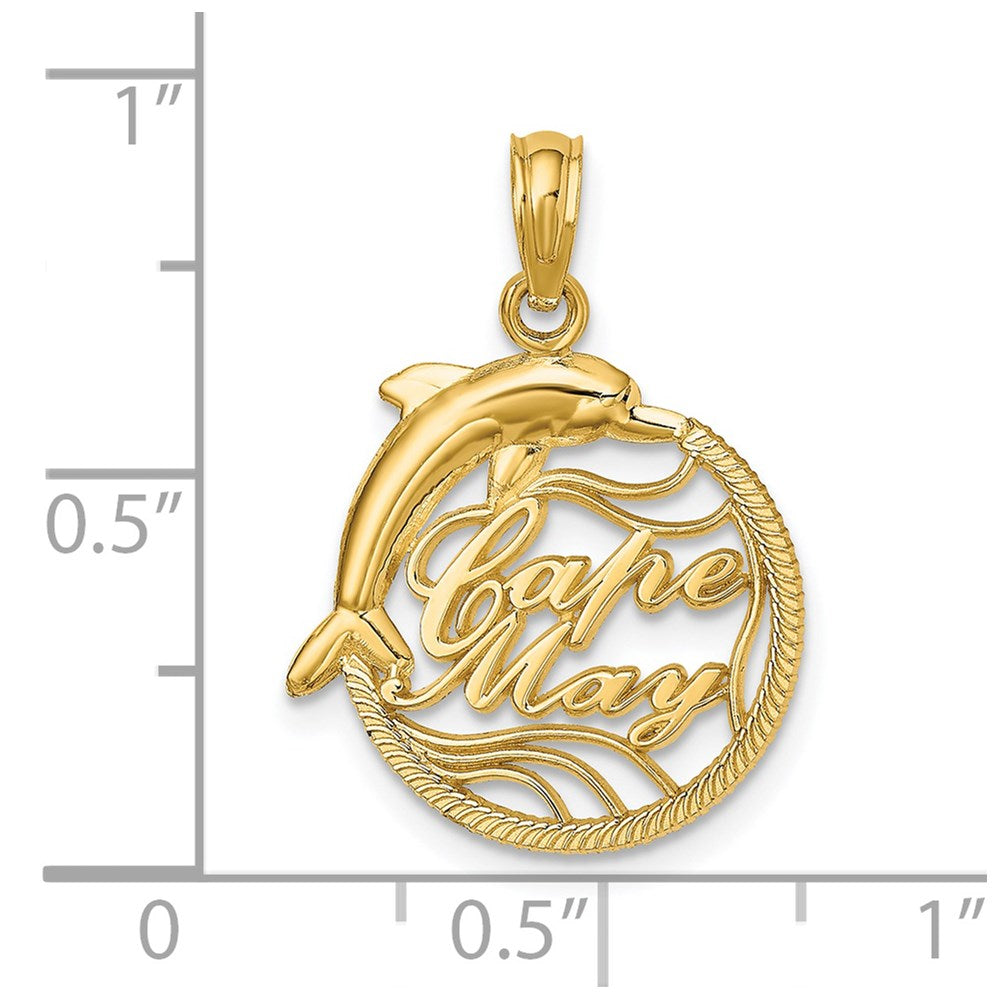 14K Gelbgold Cape May mit Delfin Charm