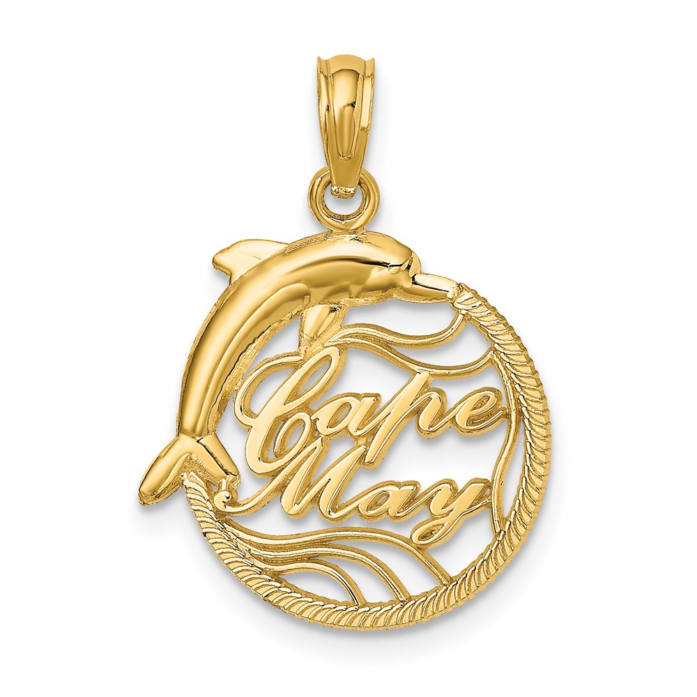 14K Gelbgold Cape May mit Delfin Charm