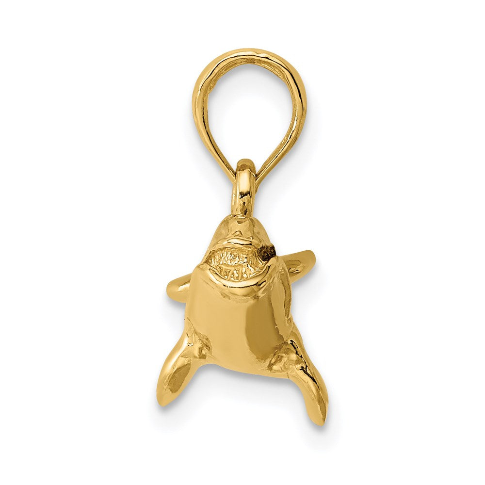 14K Gelbgold 3-D Polierter Grönlandwal-Charm