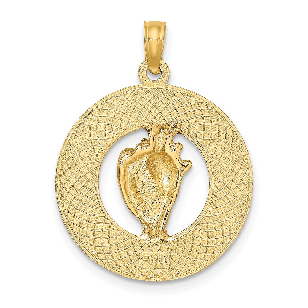 14K Gelbgold „KEY WEST"-Charm mit Conch-Muschel-Kreis