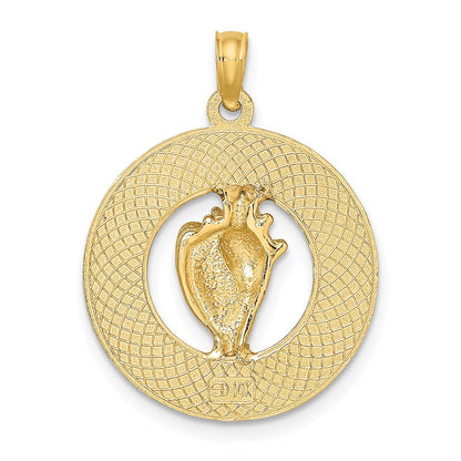 14K Gelbgold „KEY WEST"-Charm mit Conch-Muschel-Kreis