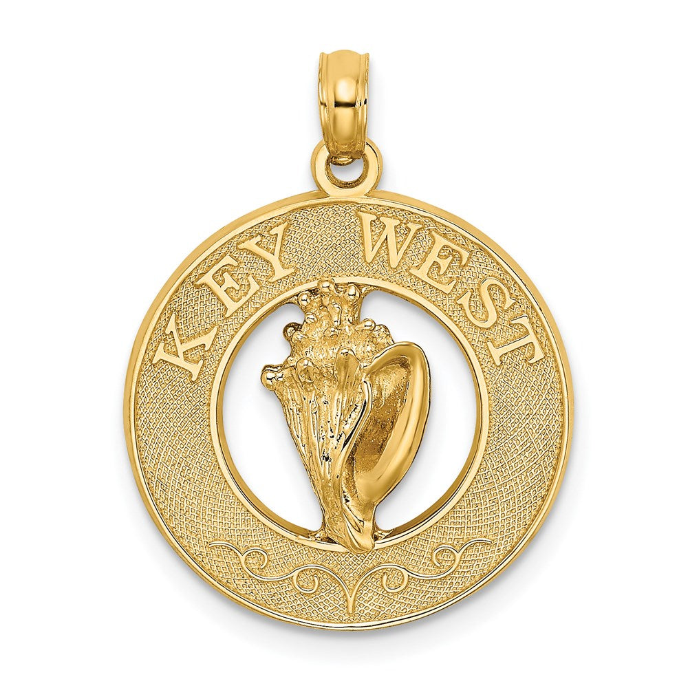 14K Gelbgold „KEY WEST"-Charm mit Conch-Muschel-Kreis