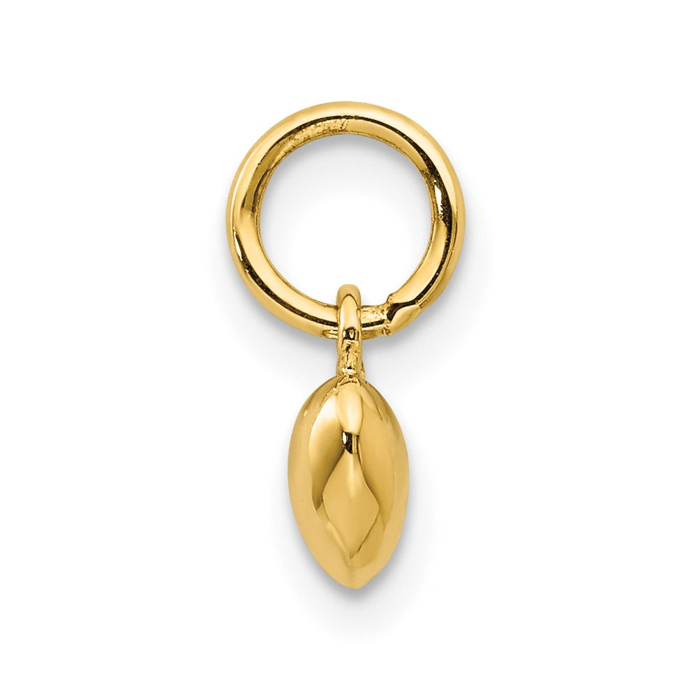 14K Gelbgold Poliert 3-d Gewölbt Herz Charm