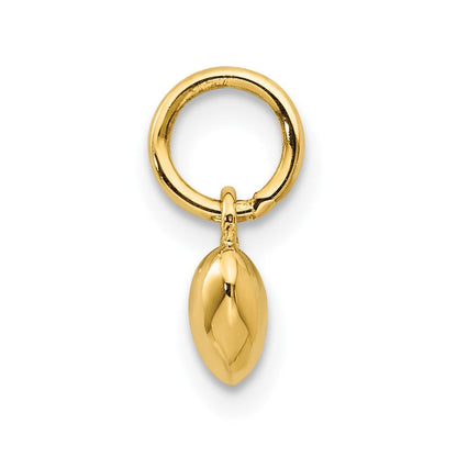 14K Gelbgold Poliert 3-d Gewölbt Herz Charm