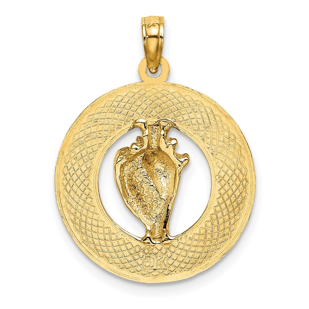 14K Gelbgold SAN DIEGO Charm mit Muschelschale-Kreis
