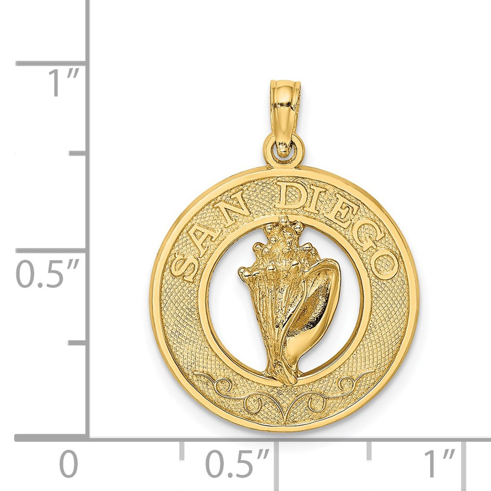 14K Gelbgold SAN DIEGO Charm mit Muschelschale-Kreis