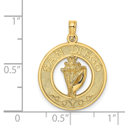 14K Gelbgold SAN DIEGO Charm mit Muschelschale-Kreis