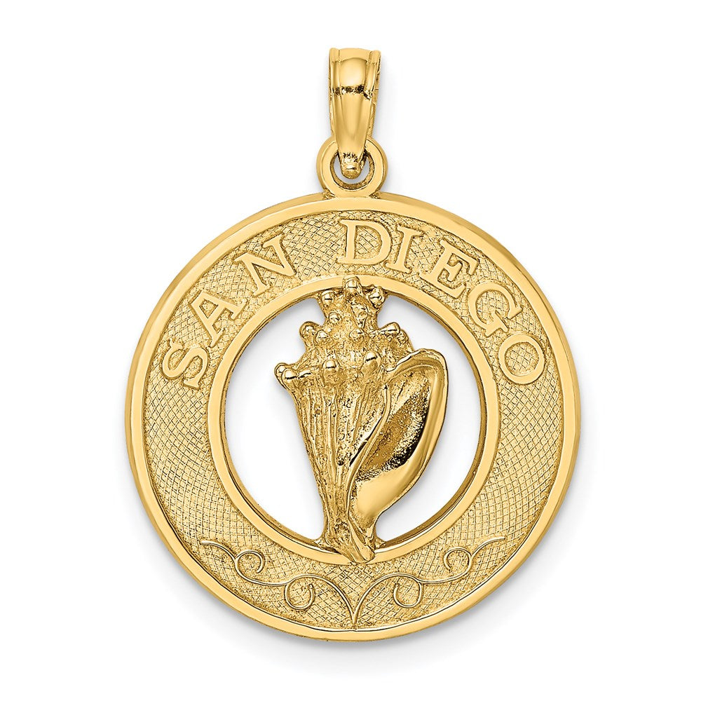 14K Gelbgold SAN DIEGO Charm mit Muschelschale-Kreis