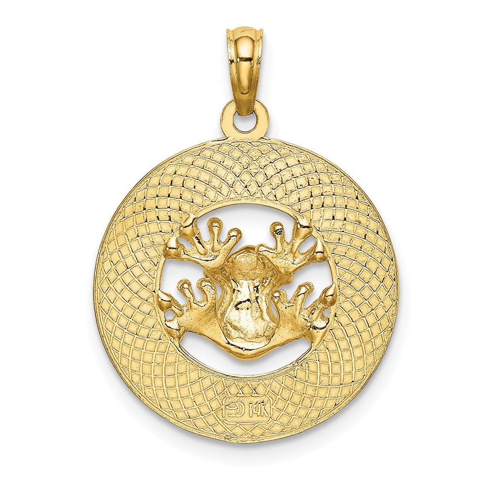 14K Gelbgold SANIBEL Charm mit Frosch-Kreis-Motiv