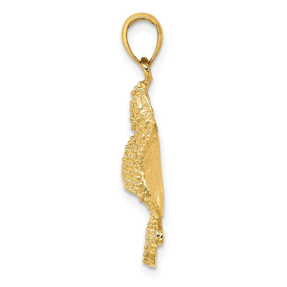 14K Gelbgold Charm „Adlerrochen" mit strukturierter Oberfläche