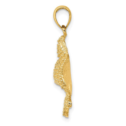 14K Gelbgold Charm „Adlerrochen" mit strukturierter Oberfläche
