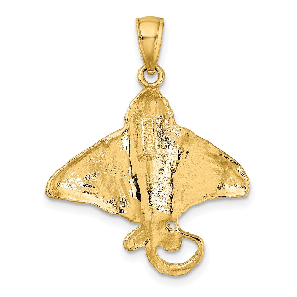 14K Gelbgold Charm „Adlerrochen" mit strukturierter Oberfläche