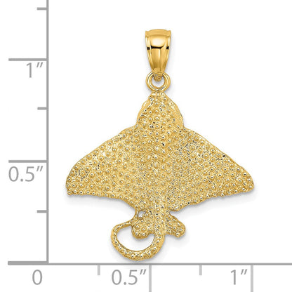 14K Gelbgold Charm „Adlerrochen" mit strukturierter Oberfläche