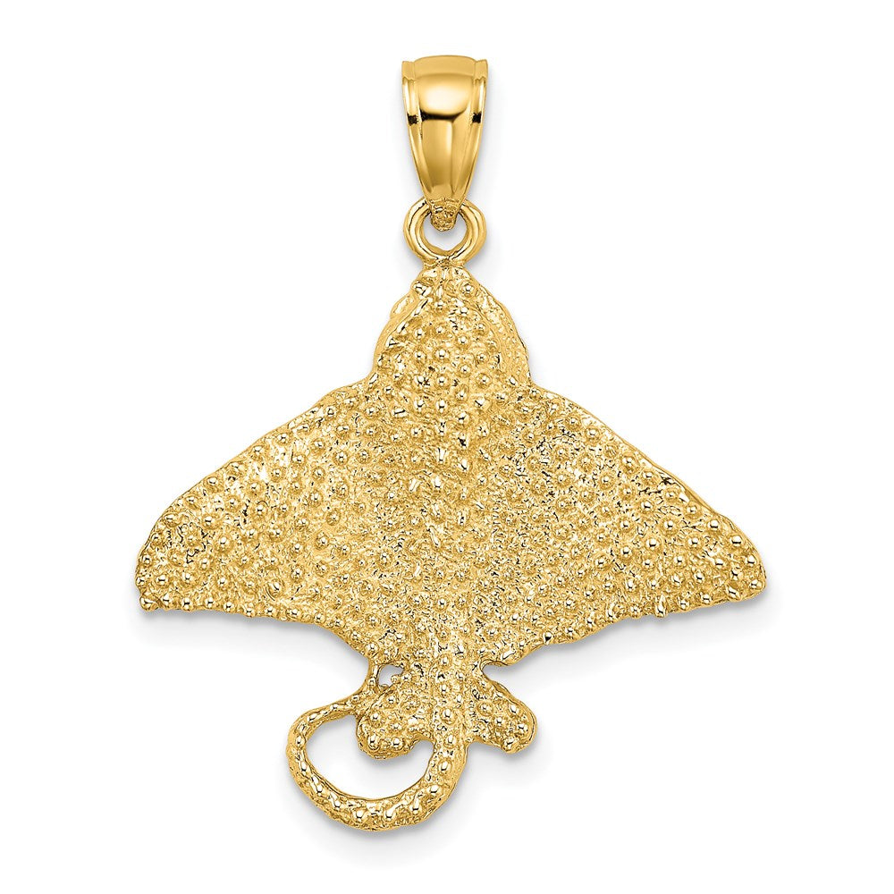 14K Gelbgold Charm „Adlerrochen" mit strukturierter Oberfläche