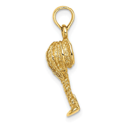 14K Gelbgold 2-D-Palme mit Kokosnüssen-Charm