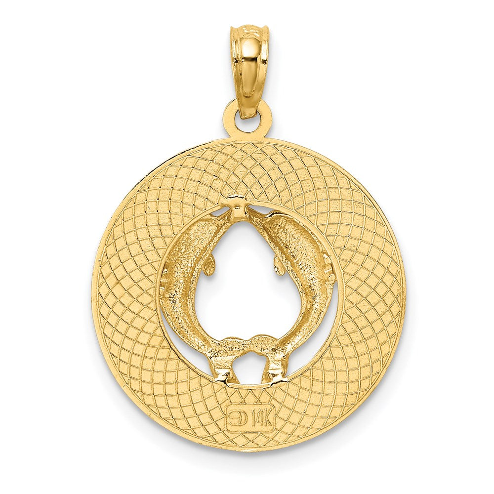 14K Gelbgold FLORIDA mit Delfinen Kreis-Charm