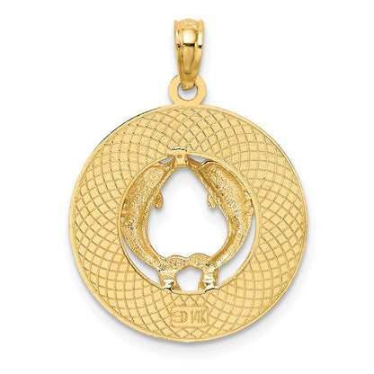 14K Gelbgold FLORIDA mit Delfinen Kreis-Charm