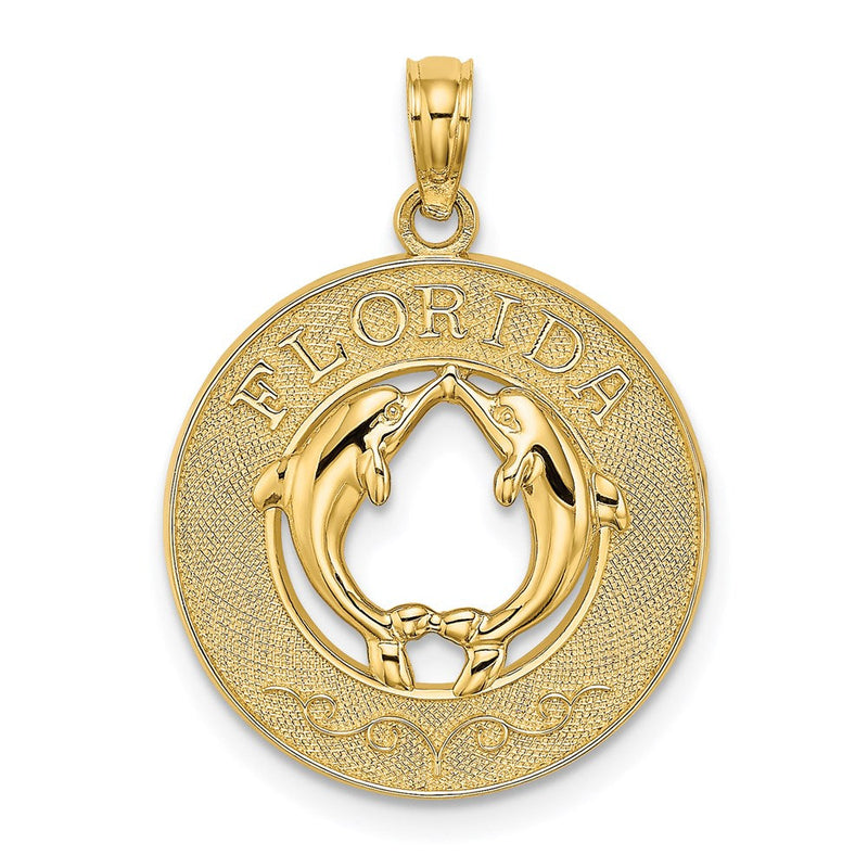 14K Gelbgold FLORIDA mit Delfinen Kreis-Charm