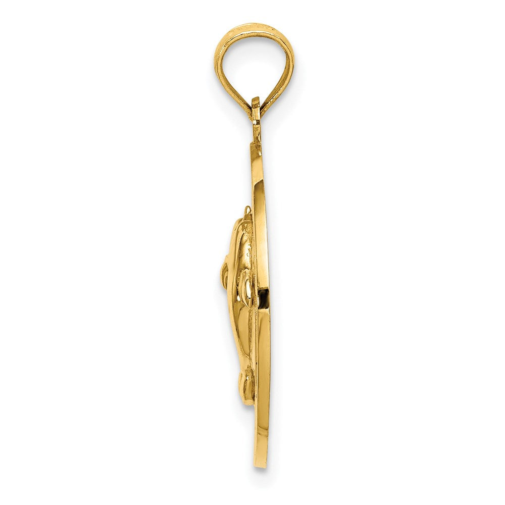 14K Gelbgold SAN DIEGO Charm mit Delfinen im Kreis