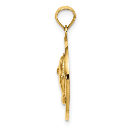 14K Gelbgold SAN DIEGO Charm mit Delfinen im Kreis