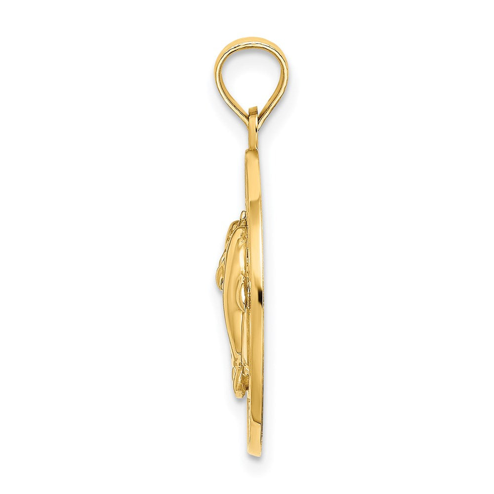 14K Gelbgold KEY WEST Kreis-Charm mit Delfinen