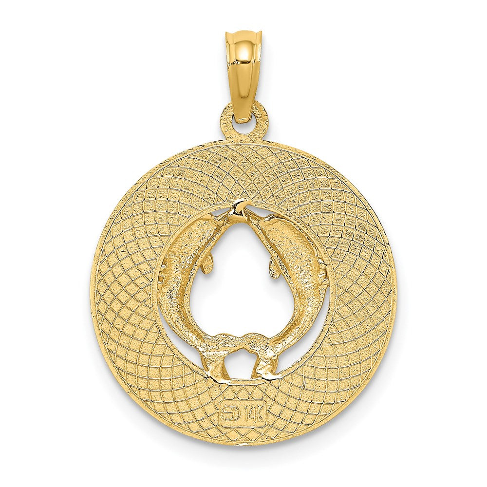 14K Gelbgold KEY WEST Kreis-Charm mit Delfinen