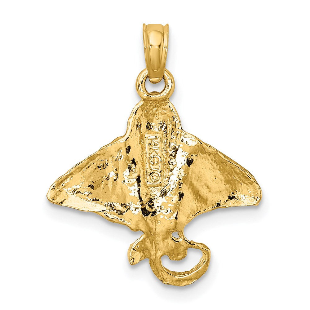 14K Gelbgold Strukturiert Spotted Adler Ray Charm