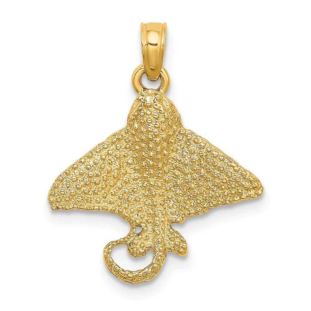 14K Gelbgold Strukturiert Spotted Adler Ray Charm