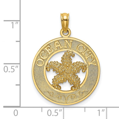 14K Gelbgold Charm „OCEAN CITY" mit Seestern