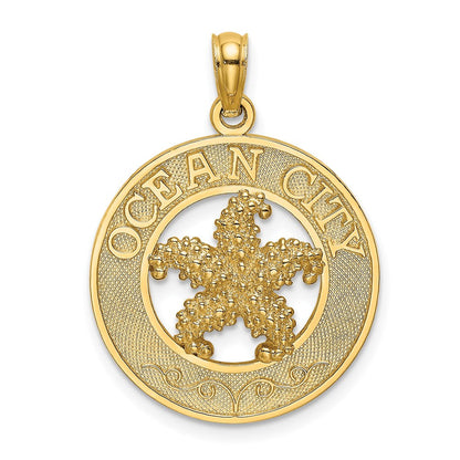 14K Gelbgold Charm „OCEAN CITY" mit Seestern