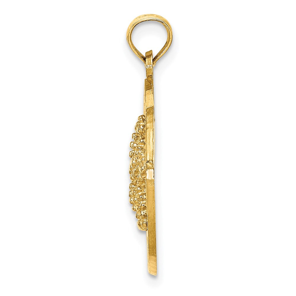 14K Gelbgold Kreis-Charm „OCEAN CITY NJ" mit Seestern