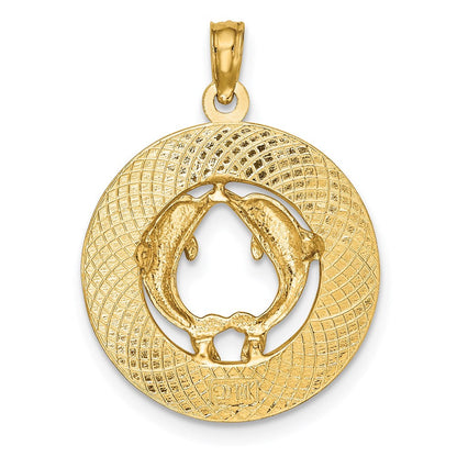 14K Gelbgold Charm „OCEAN CITY" mit Delfinen