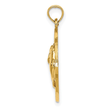 14K Gelbgold OCEAN CITY NJ Charm mit Delfin