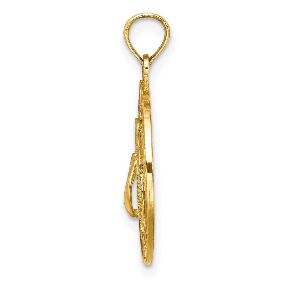 14K Gelbgold OCEAN CITY Anhänger mit Flip-Flop-Charm