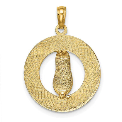 14K Gelbgold OCEAN CITY Anhänger mit Flip-Flop-Charm