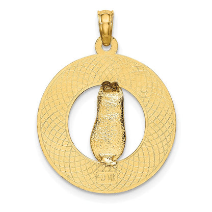 14K Gelbgold Charm „OCEAN CITY NJ" mit Flip-Flops
