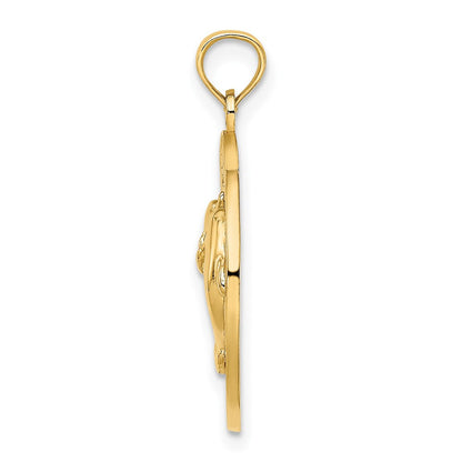 14K Gelbgold Charm "CAPE MAY" mit Delfinen