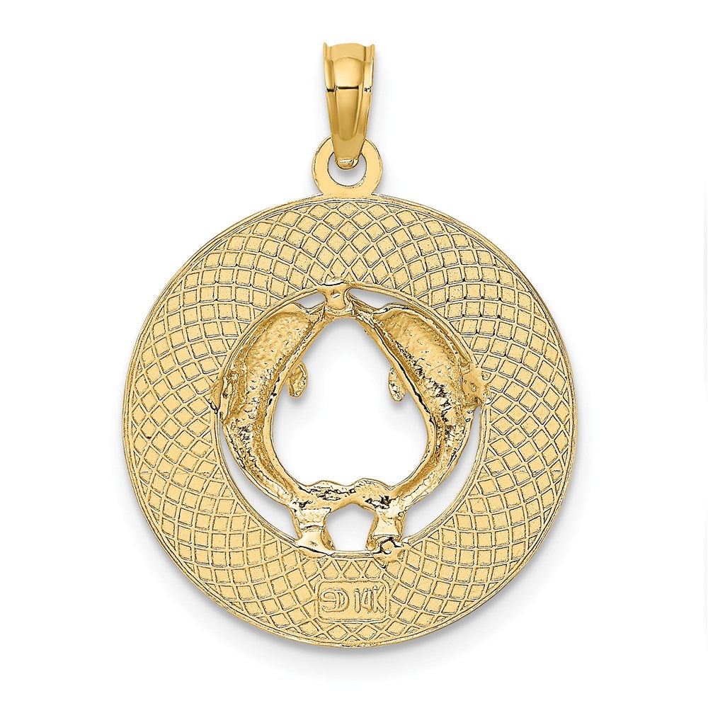 14K Gelbgold Charm "CAPE MAY" mit Delfinen