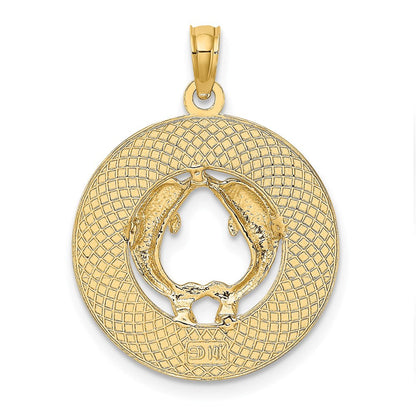 14K Gelbgold Charm "CAPE MAY" mit Delfinen